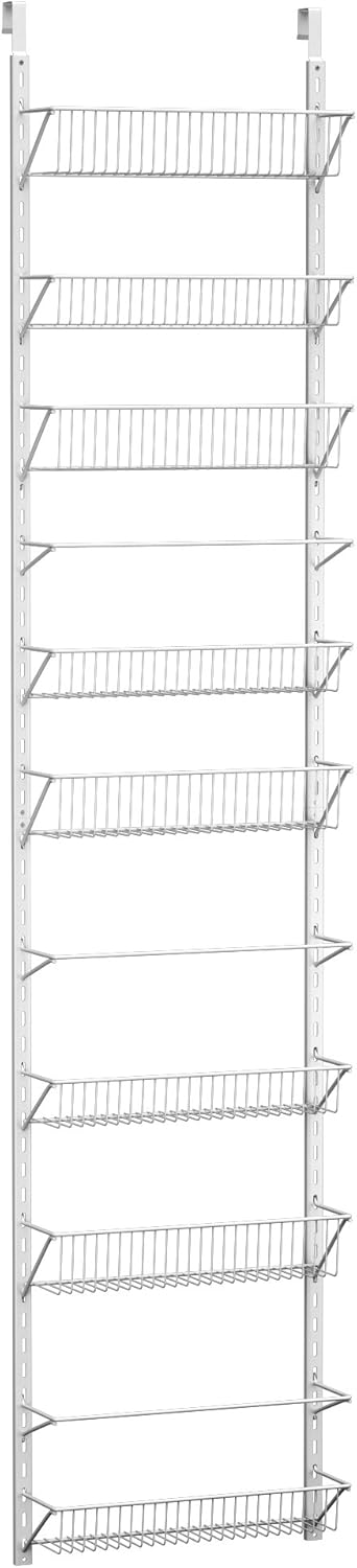 Amazon.com: Over the Door Pantry Organizer - 9-Tier Organizer for Bathroom, Closet, or Kitchen Storage - Pantry Organizers and Storage by Home-Complete (White) : Home & Kitchen