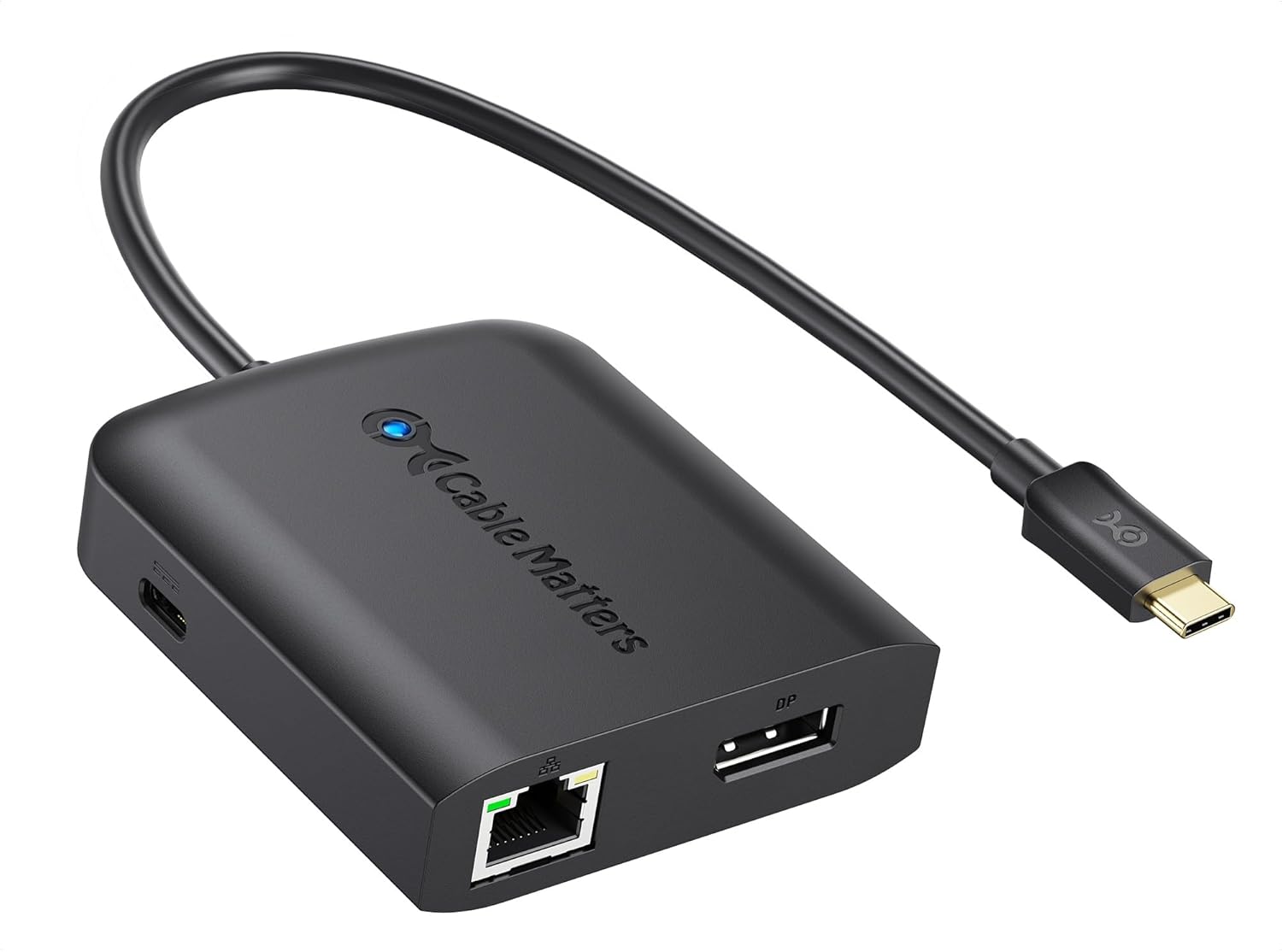 Amazon.com: Cable Matters USB C Multiport Adapter (USB C Hub with DisplayPort 8K), 2X USB 2.0, Fast Ethernet, and 60W Charging in Black - Thunderbolt 4 / USB4 / Thunderbolt 3 Port Compatible with MacBook Pro : Electronics