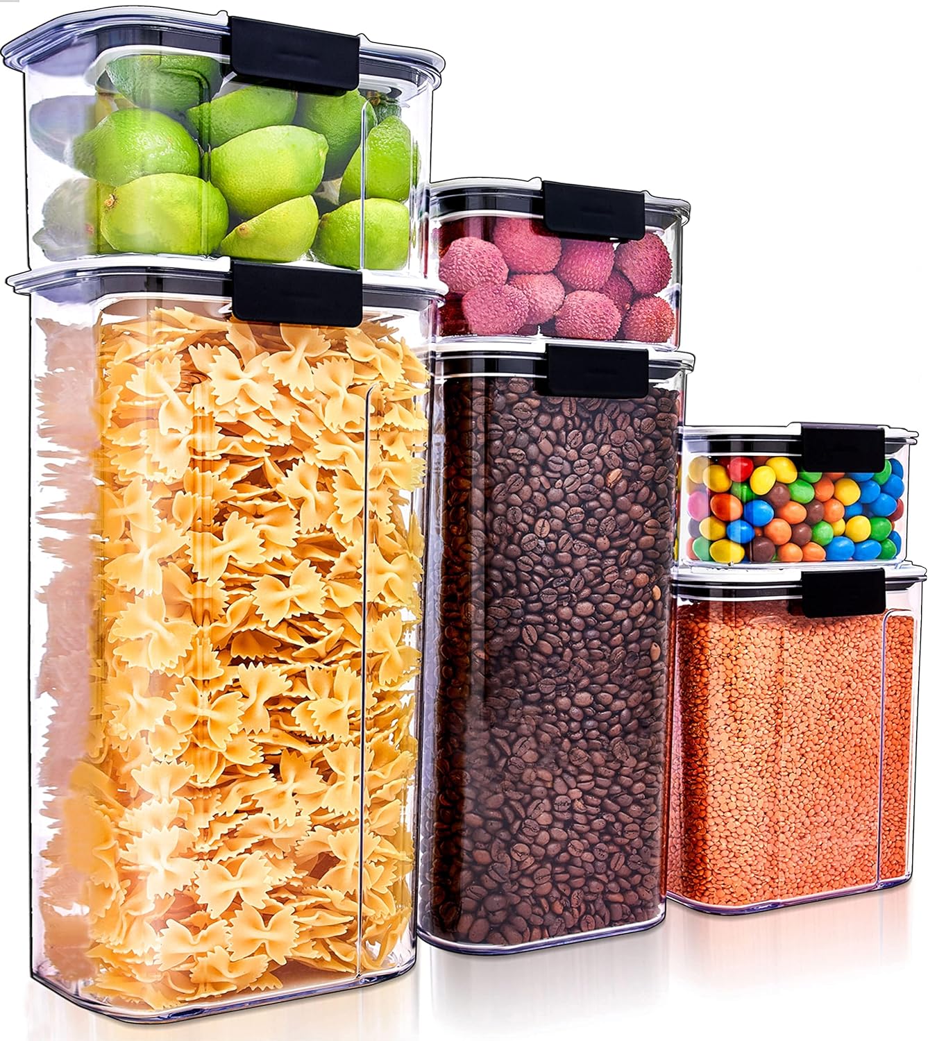 Amazon.com: Pantry Organization and Storage Food Storage Containers with Lids Airtight Food Storage Containers Cereal Containers Storage Set Kitchen Organization and Storage Kitchen Storage Containers for Pantry: Home & Kitchen
