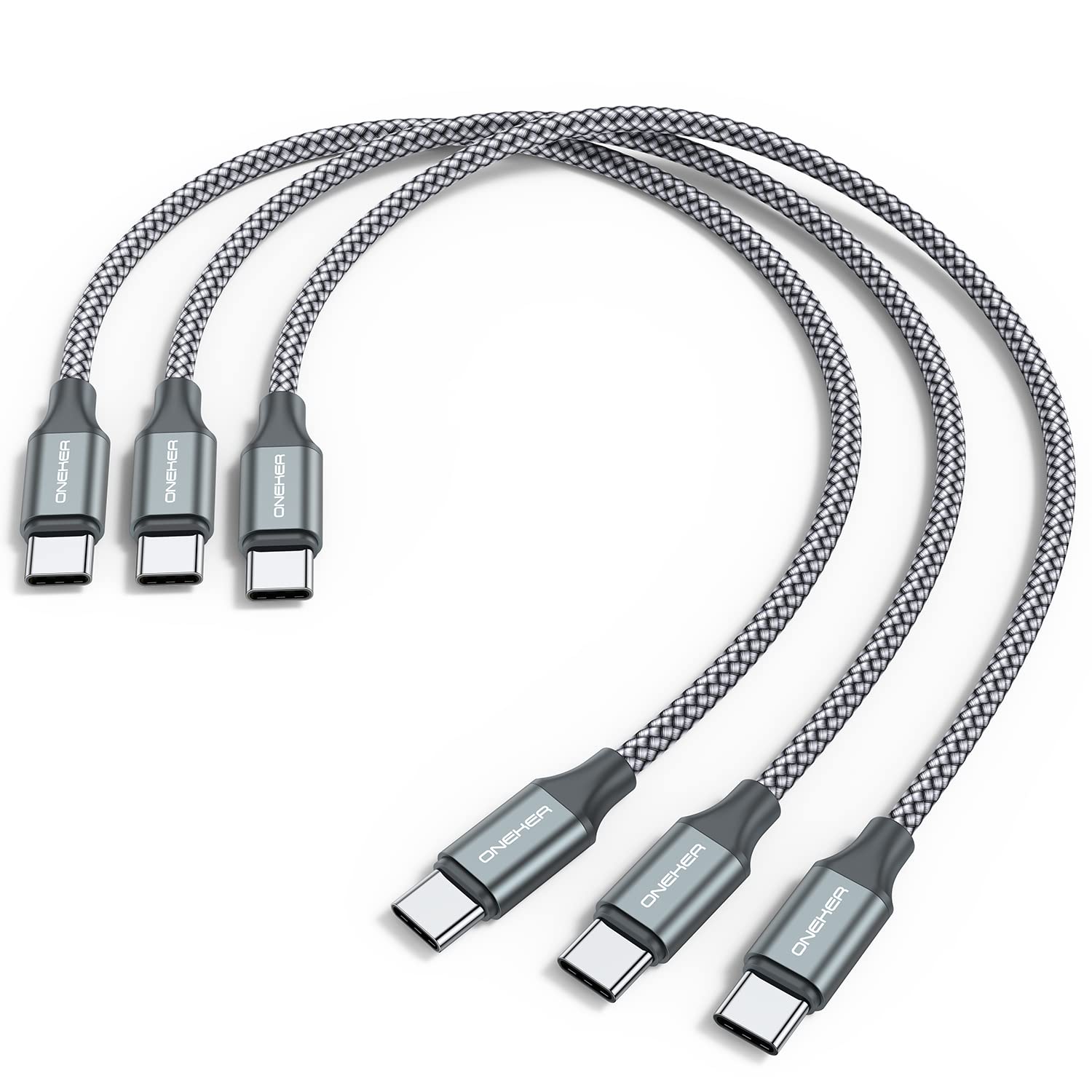 Amazon.com: USB C to C Cable (3 Pack 1ft),Short USB Type C Fast Charging Nylon Braided Charger Cord Compatible with iPhone 17 16 Pro/15 Pro Max Android Samsung Galaxy S24 S23 S22,MacBook Pro, iPad Pro USB-C : Electronics
