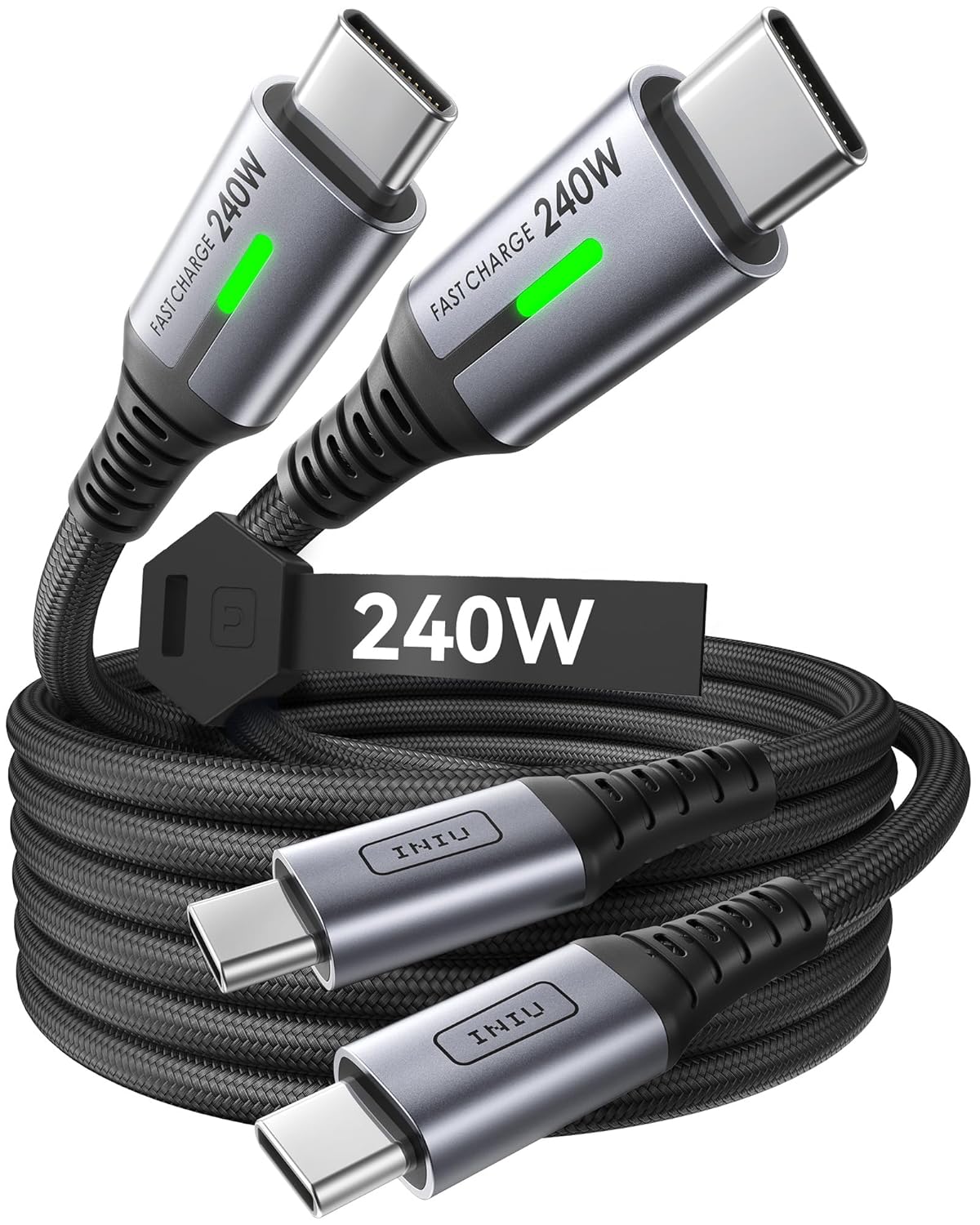Amazon.com: INIU USB C to USB C Cable, 240W Fast Charging Type C Charger Cord, Braided USBC Phone Charger Cable for iPhone 17 16 Pro Max Samsung S26 S25 Laptops MacBook Air 15 M3 iPad Switch [6.6ft+6.6ft Black] : Electronics