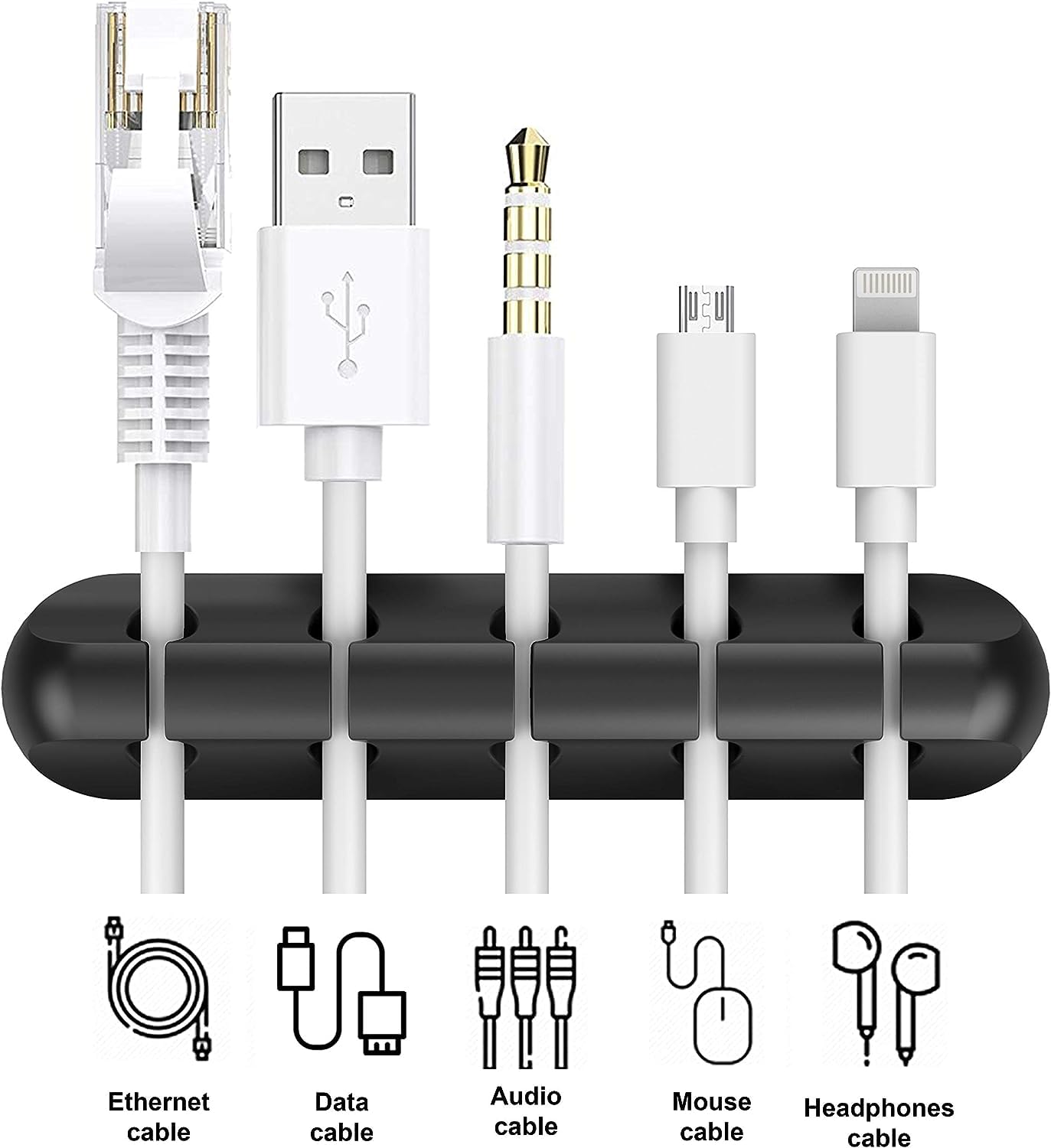 Amazon.com : Generic-Cable Organizer Clips (3-Pack), Cord Management Adhesive Silicone Wire Holders for Desk, Car & Home Office - Cable Tidy for USB, Charging & Computer Cables - Black : Electronics