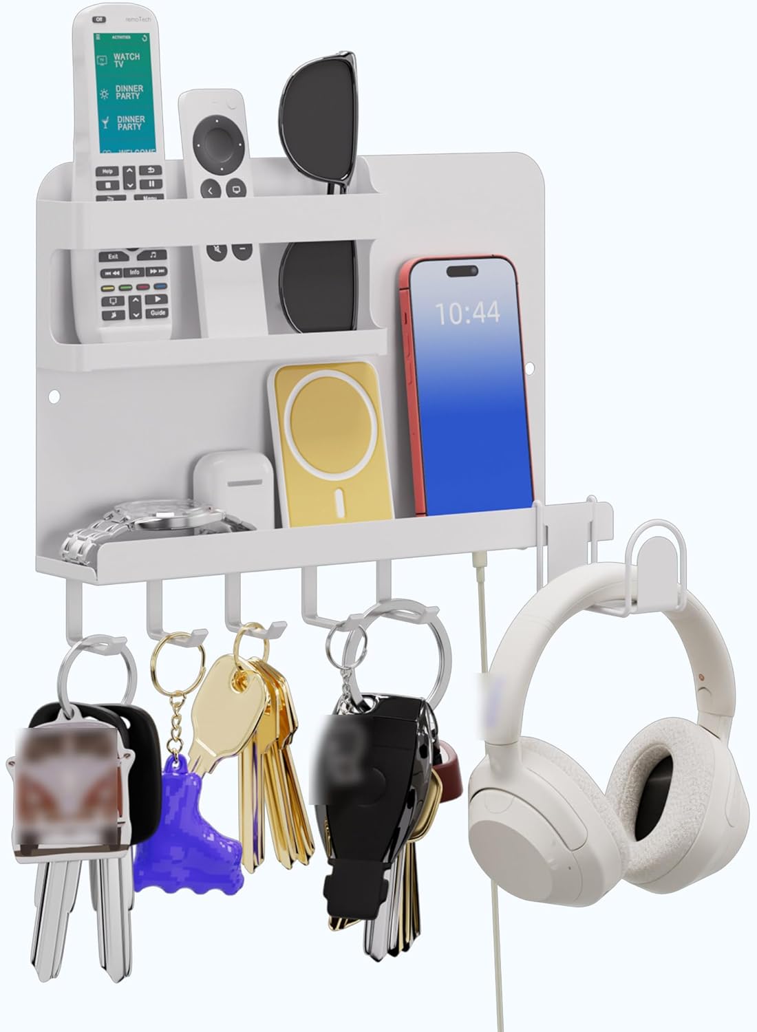 Amazon.com: Key Holder Wall Mount,Metal Adhesive Mail and Key Organizer,key and mail holder for wall for Wallet House Accessories - Keys Hanger Rack with Shelf for RV Camper Entryway Door Home Living Room Decor : Home & Kitchen
