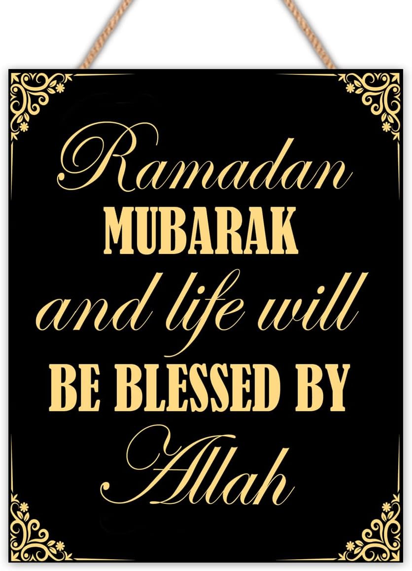 Amazon.com: Islamic Decor, Ramadan Decorations, Ramadan Mubarak Wooden Sign Home Office Living Room Bedroom Kitchen Hanging Door Wall Art Decorations 10 X 8 Inches : Home & Kitchen