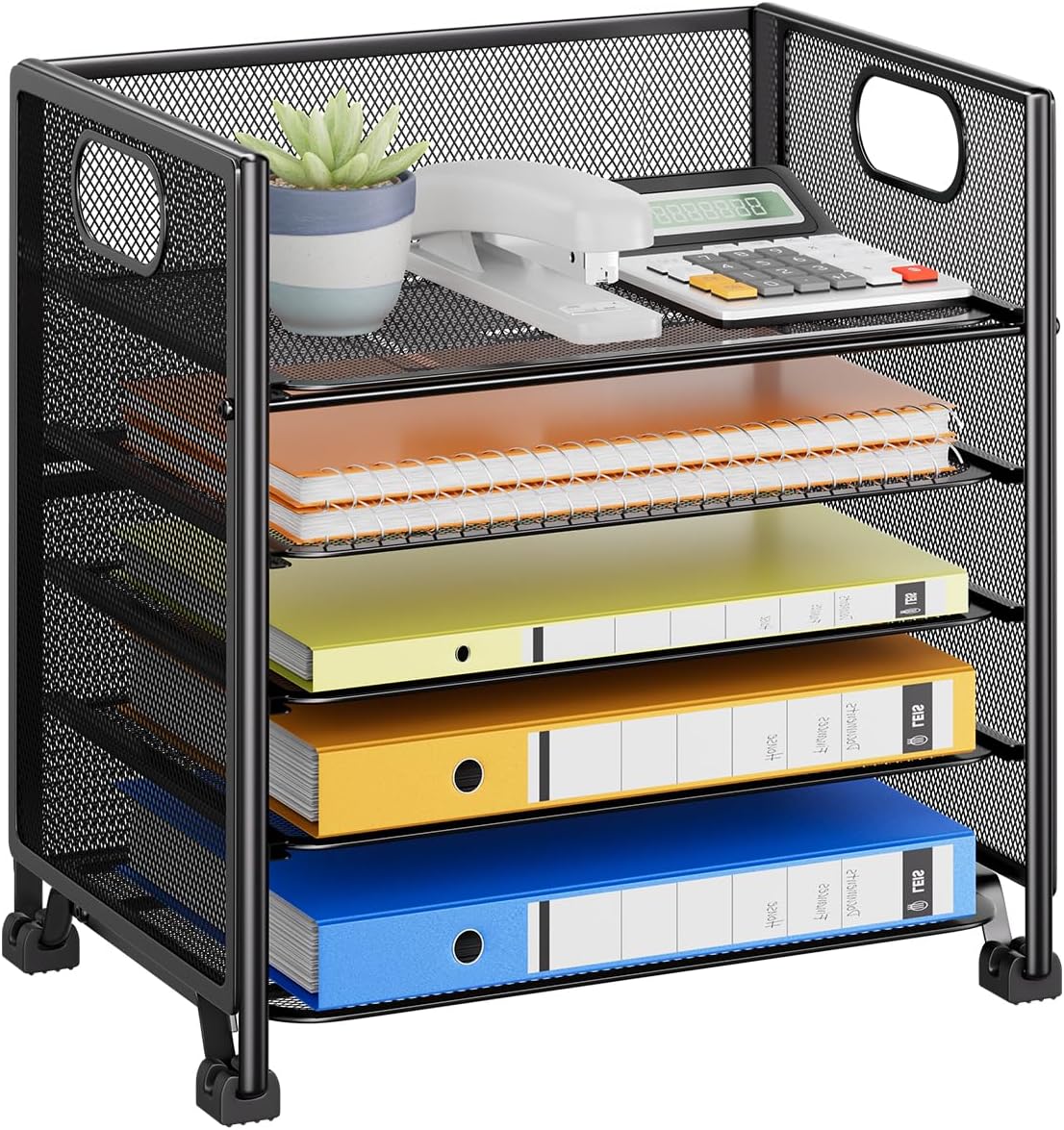Amazon.com: Simple Trending 5-Tier Paper Organizer Letter Tray with Handle, Mesh Desk File Organizer Folder Holder, Office Sorter for Home or School, Black : Office Products